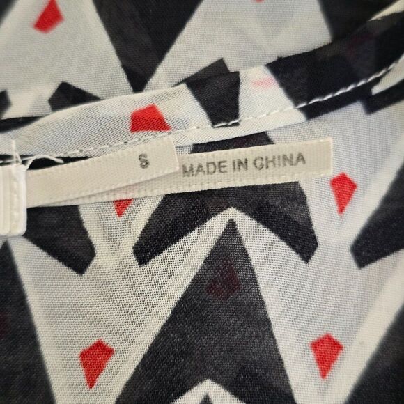 Poetry Sheer Sleeveless Button Front Blouse Cropped With Waist Tie Size Small - Picture 8 of 10